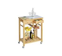 Avilia Carrito portaherramientas de Cocina - Carrito para Servir, de bambú y Metal, 69 x 88 x 40 cm, marrón