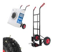 Avilia - Carro con Ruedas de Acero de 200 kg para Transporte Seguro de Cargas voluminosas, con Asas Antideslizantes, Ruedas neumáticas y Estructura compacta manejable (Negro)