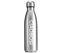 Avizar Botella Isotérmica 500ml Diseño Aerodinámico con Tapa Antigoteo, Plata