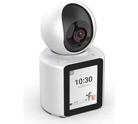 Avizar, cámara Wi-Fi con pantalla y visión nocturna, giratoria 360 grados, color blanco