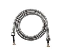 Avizar Tubo de Ducha Flexible 2m con Doble Tuerca Anticorrosión, Plata