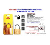 Avl candado laton a-normal 50 m.m. blister c50b