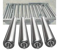 AVLLSO Rollenbahnen 4 Piezas Rodillos industriales con rodamientos, Rodillos de Gravedad de transmisión por Gravedad de Acero Inoxidable para fábricas(Dia 50MM/2 In,L 500MM(19.7in))