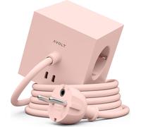 Avolt Regleta eléctrica Square 1 toma de corriente y USB-C 30W 1,8 m New Pink