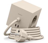 Avolt Regleta eléctrica Square 1 - 1 toma de corriente y USB-C 30W - 1,8 m - Nomad sand