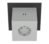 Avolt Square 2 Regleta Enchufes con USB-C - Regleta Diseño con 3 Tomas y 2 Puertos USB-C (30W) - Cubo Eléctrico Múltiple para Hogar y Oficina - Ladrón de Pared Moderno (Gris)