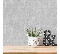 awallo Papel pintado de fieltro con aspecto de lino grueso, 10,05 m x 0,53 m, gris, fabricado en Alemania, 354426 3544-26