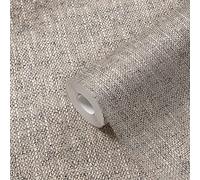 awallo - Papel pintado de tela no tejida con aspecto de lino grueso, 10,05 m x 0,53 m, color beis y marrón, fabricado en Alemania, 354419 3544-19