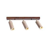 AWEITG Foco de techo de 3 luces ajustable en piedra Wabi Sabi - Lámpara empotrada de travertino amarillo for cocina, dormitorio, oficina y pasillo(Walnut Color)