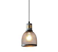 AWEITG Lámpara colgante de cemento, lámpara colgante de isla de cocina, pantalla de lámpara colgante de metal de malla negra, luces de techo colgantes de hormigón, lámparas de suspensión E27(F)