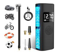 AWESAFE 7800mAh Compresor Aire Portatil 150PSI &Power Bank, Inflador Ruedas Coche con Pantalla LCD Digital y Linterna LED SOS, Bomba de Aire Bicicletas, Scooters, Moto, Coche, Pelotas