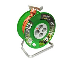 Awtools Garden Line 30m Electric Power Extension Cable, 3x1mm, 10A / 2300W, CE certified, heat-resistant for outdoor use.