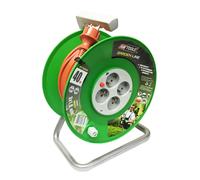 Awtools Garden Line Extension Reel 10m 3x1mm 10A/2300W power extension cable, CE certified, heat-resistant design for reliable outdoor use, ideal for power outlet extender applications.