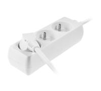 Awtools home extension white 3-socket 5.0m with grounding, perfect plug extension for safe and convenient power access. CE certified and ideal for multiple sockets use in any setting.