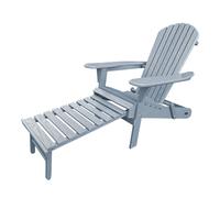 AXI Alexa Silla adirondack con reposapies, plegable, color gris | Tumbona de jardin / Silla lounge / 100 % madera de abeto para 1 persona con reposabrazos y respaldo alto | 147 x 78,5 x 89 cm