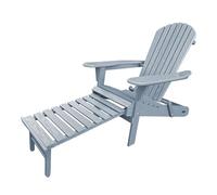 AXI Alexa Silla Adirondack con reposapies, Plegable, Color Gris | Tumbona de Jardin/Silla Lounge / 100% Madera de Abeto para 1 Persona con reposabrazos y Respaldo Alto | 147 x 78,5 x 89 cm.