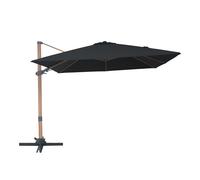 AXI Alina Sombrilla Cuadrada 300 x 300 cm, aspecto Madera/Gris | Para jardin / terraza con estructura termolacada | Pie en cruz y funda protectora incluidos | inclinable y giratorio a 360Grados