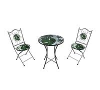 AXI Amelie Mesa y sillas Terraza, 2 Sillas 1 Mesa, Conjunto Mesa y Sillas Jardin Mosaico Verde Tropical - Conjunto Mesa y Sillas Terraza, Mesa y Sillas Exterior Mosaico para Jardin/Balcon/Terraza.