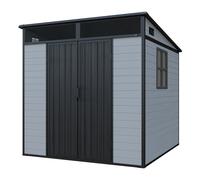 AXI Axel Cobertizo de Jardin de Plastico,Ggris | Para exteriores, Terraza o Camino | armario, Trastero, Contenedor | 215 x 206 x 204 cm Superficie: 4,4 m
