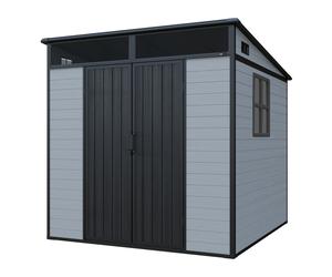 AXI Axel Cobertizo de Jardin de Plastico,Ggris | Para exteriores, Terraza o Camino | armario, Trastero, Contenedor | 215 x 206 x 204 cm Superficie: 4,4 m