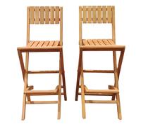 AXI Bruno Conjunto de 2 taburetes de bar plegables de teca | Para conjunto de bar/jardin | 2 sillas de bar para exterior: capacidad mAXIma 100 kg