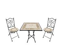 AXI Camilla, juego de bistro de mosaico de 3 piezas, estilo toscano | Juego de bistro con mesa y 2 sillas | Juego de balcon de metal y diseno de mosaico