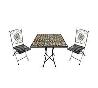 AXI Camilla Mesa y sillas Terraza, 2 Sillas 1 Mesa, Conjunto Mesa y Sillas Jardin Mosaico Yellow Breeze - Conjunto Mesa y Sillas Terraza, Mesa y Sillas exterior Mosaico para Jardin/Balcon/Terraza