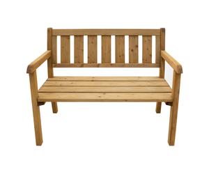 AXI Charlotte Banco de jardin de madera en marron | Banco de parque / banco de madera para el jardin con respaldo para 2 personas | 110 cm