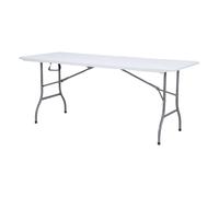 AXI Elba Mesa de Brasserie Plegable en Blanco, Plastico HDPe | Para el Jardin, el Balcon o el Camping - Desplegada: 180 x 74 x 75 cm