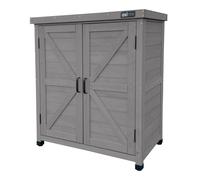 AXI Felix armario de jardin de madera gris oscuro | armario de exterior, armario para herramientas con estante / Meuble exterieur almacenaje para el jardin | 80 x 45 x 93 cm