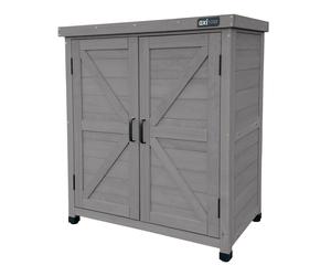 AXI Felix armario de jardin de madera gris oscuro | armario de exterior, armario para herramientas con estante / Meuble exterieur almacenaje para el jardin | 80 x 45 x 93 cm