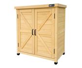 AXI Felix Hugo armario Jardin de Madera Marron | armario exterior, Mueble exterior almacenaje / armario exterior Madera con estante | 80 x 45 x 93 cm