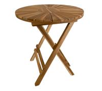 AXI Gia Mesa de jardin, plegable, redonda, de madera de teca, Diam 60 cm | Mesa de bistro para terraza/balcon/exterior | Mueble de exterior
