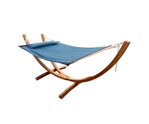 AXI Hawai Hamaca Doble XXL | Hamaca 2 personas en azul con Soporte de Madera | Hamaca de exterior para Jardin, Terraza, Balcon
