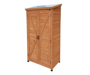 AXI Hugo armario Jardin de Madera Cafe Marron | armario exterior, Mueble exterior almacenaje / armario exterior Madera con 3 estantes fijos / 52x85x174 cm