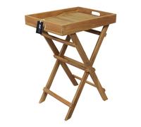 AXI inda Mesa plegable de madera de teca con bandeja extraible | Mueble plegable para jardin, balcon, terraza | Tambien para salon / 39 x 29 x 50 cm