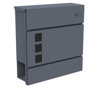 AXI Jonas Buzon de metal antracita | Buzon de pared para correo, periodicos y revistas, con llave - Montaje en pared | 37 x 11 x 37 cm