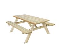 AXI Julie Mesa de picnic de madera en colores naturales para max. 6 personas | Set de picnic de diseno clasico para adultos | 177 x 154 cm