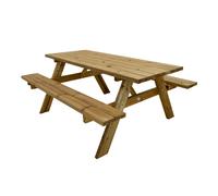 AXI Julie Mesa de picnic de madera en marron para un mAXImo de 6 personas | Juego de picnic de jardin para adultos en diseno clasico | 177 x 154 cm