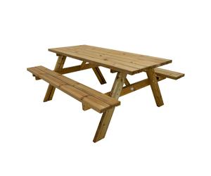 AXI Julie Mesa de picnic de madera en marron para un mAXImo de 6 personas | Juego de picnic de jardin para adultos en diseno clasico | 177 x 154 cm