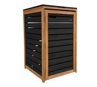 AXI Lex Cubierta para contenedor de basura de madera negro/Marron - Cubierta para contenedor de basura de 1 compartimento - Max. 240 l - exterior con excelente ventilacion
