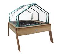 AXI Linda cama elevada con vellon de jardin e invernadero | cama elevada sobre pilotes para jardin / balcon / terraza en marron