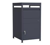 AXI Louis Buzon metalico para paquetes con macetero en color antracita | Para varios paquetes, con cerradura | 68 x 80 x 124 cm