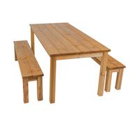 AXI Louise Mesa de picnic de madera en marron para un mAXImo de 6 personas | Juego de picnic de jardin para adultos con bancos separados | 200 x 78 cm