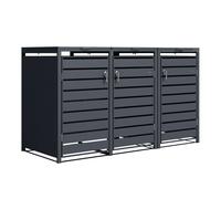 AXI Lucas Cobertizo de contenedor de basura convertible en antracita | Contenedor convertible para 3 contenedores | Contenedor convertible - 240 - 720 l