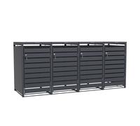 AXI Lucas Cobertizo de contenedor de basura convertible en antracita | Contenedor convertible para 4 contenedores | Contenedor convertible - 240 - 960 l