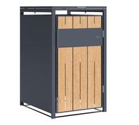 AXI Luke Cobertizo de contenedor de basura antracita/aspecto madera, metal - 1 | Para 1 cubo de basura - Max. 240 l - 68 x 80 x 116 cm