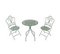 AXI Marilou Mesa y Silla Bistro, 2 Sillas 1 Mesa, Set Bistro Verde Pastel para Exteriores, Estilo Romantico - Set Bistro para Jardin, Mesa Bistro Mosaico para Jardin/Balcon/Terraza.