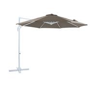 AXI Marisol Sombrilla Terraza Blanco/Topo -Sombrilla Grande Diam 300cm - Sombrilla para jardin, marco de aluminio - Rotacion 360Grados - Parasol Terraza inclinable - Resistente a los rayos uV
