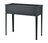 AXI Mesa de cultivo de metal antracita | Macetero elevado con patas para jardin / balcon / terraza | 100 x 30 x 80 cm